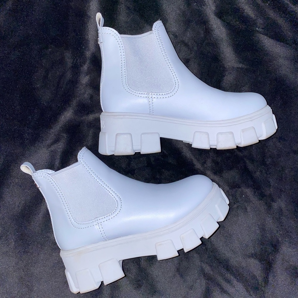 Circus by Sam Edelman combat lug sole baby blue boot